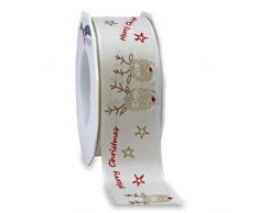 Präsent - KOPENHAGEN Geschenkband - creme - 20-m-Rolle 40 mm