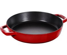 Staub Bratpfanne mit zwei Griffen, Induktionsgeeignet, Gusseisen, Kirschrot, 34 cm, 1 Einheiten