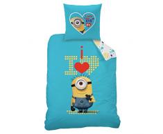 MINIONS Bettwäsche-Set, Baumwolle, Blau, 135 x 200 cm