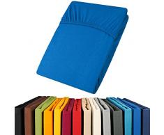 aqua-textil Viana Spannbettlaken 140x200-160x200 cm royal blau Baumwolle Spannbetttuch Jersey Laken