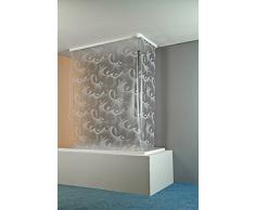 ECO-DuR 4024879002343 Kassetten ECK Duschrollo 137 x 62 cm weiß - Ocean weiß