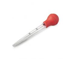 Zeal Bratenspritze mit Reinigungsbürste, Silikon und Acryl, Silikon, rot, 25 cm
