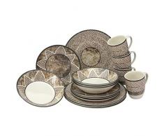 Creatable, 21131, Serie AFRICA, Geschirrset, Kombiservice 16 teilig, Steingut