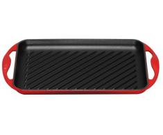 Le Creuset rechteckig Grillplatte, Gusseisen, kirschrot, 33 cm