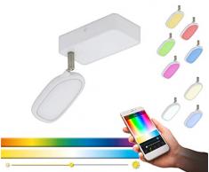 LED Spot PALOMBARE-C von EGLO - Smart Home Spots in weiß mit 5W - aus weißem Kunststoff, Alu und Stahl - ein Spot - EGLO Connect Spot mit Farbwechsel und über Fernbedienung steuerbar