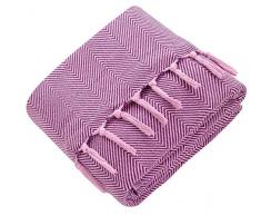 Mixibaby Tagesdecke Wohndecke Wendedecke Kuscheldeck Sofadecke Couchdecke, Farbe:pink, Design:Fischgrätendesign