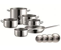 Mäser, Serie Professional, Starter Topf-Set 10-teilig, Töpfe aus hochwertigem Edelstahl 18/10, Induktion, Literskala