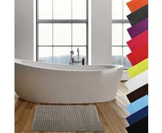 MSV Badteppich Badvorleger Duschvorleger Chenille Hochflor Badematte 40x60 cm - Taupe