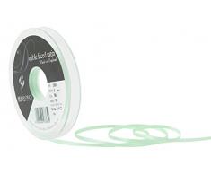 Berisfords Satinband 3501, 3 mm, 10,5 x 10,5 x 1,3 cm, doppelseitige Polyester-Satin-Schleife, Mintgrün