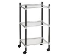 Kela 22235 Rollwagen, 74,5 cm Höhe, Sicherheitsglas/ Metall, Sinerio, Anthrazit