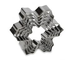 Patisse Ausstechformen Set-Schneeflocke, Edelstahl, Silber, 10 x 10 x 10 cm, 5-Einheiten