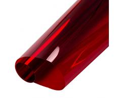HOHO 2 Mil schwarz getönt Deko Fenster Glas Privacy Film Aufkleber für Home Schlafzimmer Badezimmer Büro Abmessungen 152 x 50 cm rot