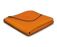 Biederlack Wohn- und Kuscheldecke, 60 % Baumwolle, Zierstich-Einfassung, 150 x 200 cm, Orange, Aura Curry, 649911