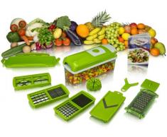 Original Genius Nicer Dicer Plus Set , 13-tlg. Gemüseschneider Obstschneider NEU (GRÜN)