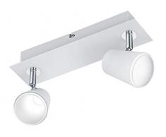 Trio Leuchten LED Deckenleuchte Narcos 873170231, Metall weiß matt / Chrom, 2 x 4 Watt