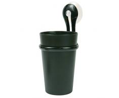 koziol Zahnputzbecher-Halter 300 ml Loop, Kunststoff, transparent anthrazit, 8 x 7,2 x 17,5 cm