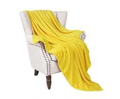 Exclusivo Mezcla Große Flanell-Samt Decke und Bettdecke - Verschiedene Größen und Farben Traditionell Throw(50x70) gelb