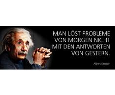 Schatzmix Spruch Man löst Probleme von Morgen Nicht mit den Antworten von Gestern. -Einstein-Metallschild 27x10 cm Wanddeko tin Sign Blechschild, Blech, Mehrfarbig