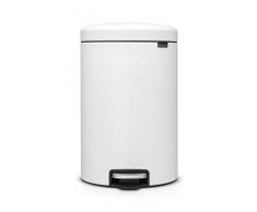 Brabantia newIcon Treteimer 20 L Sense of Luxury, Edelstahl, mineral eternal weiß, 20 Liter