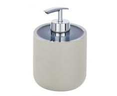 WENKO 23322100 Seifenspender Planet, Flüssigseifen-Spender, Spülmittel-Spender Fassungsvermögen: 0,37 l, Polyresin, 9,5 x 14 x 9,5 cm, Taupe