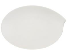 Villeroy & Boch Flow Ovale Servierplatte, 36 cm , Premium Porzellan, Weiß