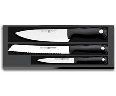 WÜSTHOF Messersatz 3-tlg, Silverpoint (9814), mit Kochmesser 18 cm, Brotmesser 20 cm, Gemüsemesser 12 cm, Küchenmesser Set spülmaschinengeeignet