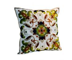 MeMoreCool Kissenbezug, exotischer Stil, Baumwolle, aufwändig bestickt, indisch,für Sofakissen, Zierkissen, 45,7 x 45,7 cm Stil 23