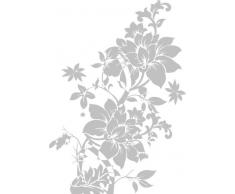 INDIGOS 4051095034735 Wandtattoo W324 Blumen Wandauskleber in 3 Größen, 80 x 56 cm, silber