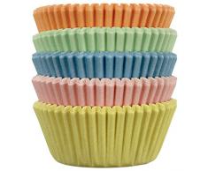 PME Backförmchen für Cupcakes aus Pastelpapier, Mini-Format, 100er Pack, Kunststoff, Mehrfarbig, 4.5 x 4.5 x 2 cm, 100-Einheiten