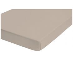 biberna 77144 Jersey-Stretch Spannbetttuch, nach Ãko-Tex Standard 100, ca. 140 x 200 cm bis 160 x 200 cm, taupe