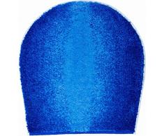 Grund Badteppich 100% Polyacryl, ultra soft, rutschfest, ÖKO-TEX-zertifiziert, 5 Jahre Garantie, MOON, WC-Deckelbezug 47x50 cm, blau