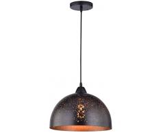 WOFI 6207.01.09.6100, Pendelleuchte, Metall, 60 watts, E27, Antik Braun, 30 x 30 x 18 cm