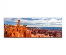 Panoramabild auf Leinwand und Keilrahmen 150x50cm USA Bryce Canyon Nationalpark Wolken