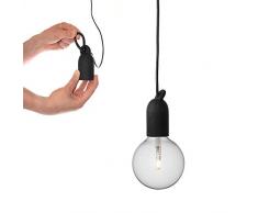 Pendellampe Loop, Fassung: E27, Pendelleuchte im Scandinavian Design, Modern Hängelampe aus Jonas Forsman, Silikon, Schwarz