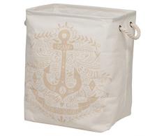 Sealskin Anchor Wäschekorb, Wäschesammler aus Stoff, verschließbar, Farbe: Ecru