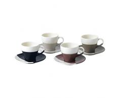 Royal Doulton 40032925 Espressotasse und Untertasse Coffee Studio Mixed Set/4, Porzellan, gemischt