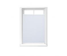 Relaxdays Plissee Rollo ohne Bohren, Klemmfix zum Kleben, Faltrollo lichtdurchlässig, Faltstore weiß, B x H: 80 x 130 cm