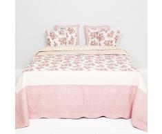 Clayre & Eef Q118.061 Bettüberwurf/Bett Decke Blumenmotiv Rot Vintage Landhausstil 230 * 260 cm