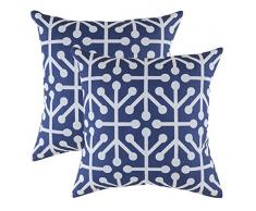 TreeWool Dekorativer Kissenbezug (50 x 50 cm, Marineblau) Octaline Design 100% Baumwolle (2er Pack)