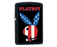 Zippo Feuerzeug 60002685 PL Playboy Benzinfeuerzeug, Messing, Black Matte, 1 x 3,5 x 5,5 cm