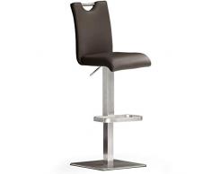 Robas Lund Barhocker Braun mit Lehne Barstuhl drehbar 180 Grad, Hocker höhenverstellbar, PU BAR.DO