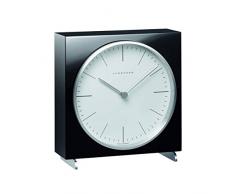 Klein & More Tischuhr Max Bill, schwarzes Holzgehäuse, L 5,5cm, B 16,4cm, H 17,4cm