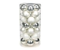 Inge-glas 19000D002 Kugel 45 mm, 28 Stück/Dose, silber glanz / weiß matt / porzellanweiß