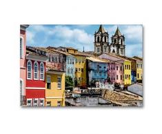 Premium Textil-Leinwand 90 x 60 cm Quer-Format Pelourinho Salvador da Bahia | Wandbild, HD-Bild auf Keilrahmen, Fertigbild auf hochwertigem Vlies, Leinwanddruck von Uwe Bergwitz