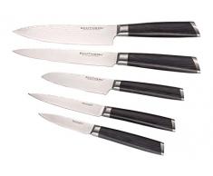 Echtwerk EW-DM-0390 Damastmesser Set 5 teilig, Hochwertiger Damaststahl, inklusive Geschenk / Aufbewahrungsbox