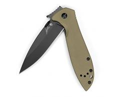 Kershaw Erwachsene Einhandmesser, 8Cr14MoV Stahl, G10 Griffschalen, Wave Öffnungshilfe, Frame Lock, Clip Kershaw-Klappmesser-CQC-4K-Klingenlänge: 8,26 cm, Mehrfarbig, One Size