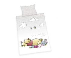 Herding Winnie Puuh Kleinkinder-Bettwäsche-Set, Wendemotiv, Bettbezug 100 x 135 cm, Kopfkissenbezug 40 x 60 cm, Baumwolle/Renforcé
