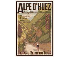 Schatzmix Tour de France-Alpe dHuez Metallschild Wanddeko 20x30 cm tin Sign Blechschild, Metall, Mehrfarbig