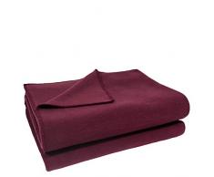 Soft-Fleece-Decke – Polarfleece-Decke mit Häkelstich – flauschige Kuscheldecke – 220x240 cm – 390 wine - von ’zoeppritz since 1828’