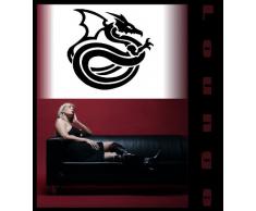 INDIGOS 4052166031158 Wandtattoo w154 Drache Schlange Flügel Wandaufkleber 80 x 75 cm, gelb